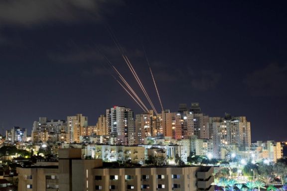 Rockets are launched from the Gaza Strip, as seen from Ashkelon, in southern Israel, October 20, 2023.