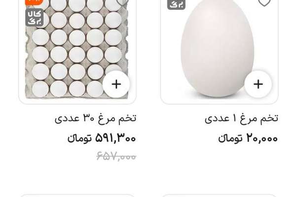 "البيضة الواحدة" بـ 20 ألف تومان على منصات البيع الإلكتروني في إيران