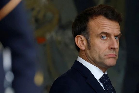 French President Emmanuel Macron waits for the arrival of guests for a second meeting on Ukraine and European security at the Elysee Palace in Paris, France, February 19, 2025.