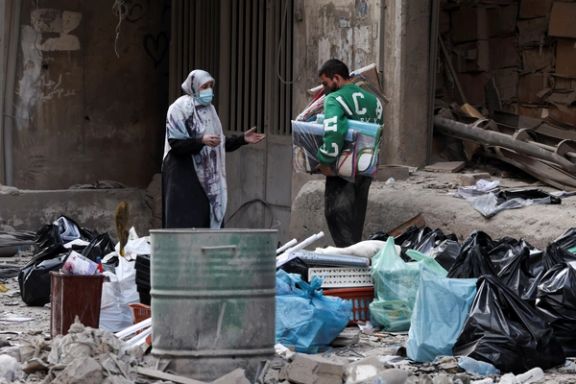 تخریب ساختمانها بر اثر درگیریها در حومه جنوبی بیروت، ۱۹ آبان