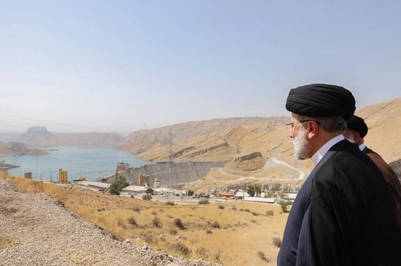 Iranian President Ebrahim Raisi during the inauguration ceremony of Chamshir Dam in Kohgiluyeh and Boyer-Ahmad Province in southwest  (July 2023)