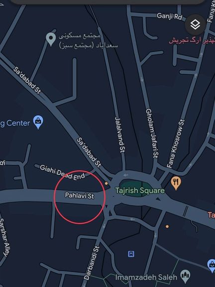 a screenshot from the Valiasr or Pahlavi street