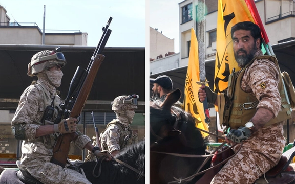 حضور نیروهای امنیتی اسبسوار در راهپیمایی حکومتی «روز قدس»