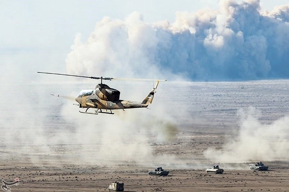 Photo published in Iranian media apparently showing the military drills. Oct. 27, 2023