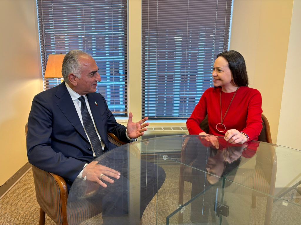 شاهزاده رضا پهلوی در دیدار ماچادو: ایران و ونزوئلای آزاد به دهه‌ها ترور پایان می‌دهند  