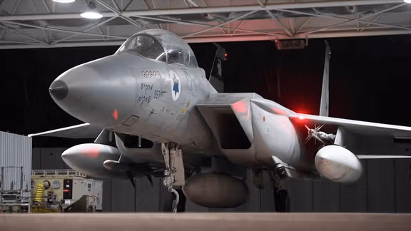 A screengrab shows an Israeli Air Force plane, which the Israeli army says is departing to carry out strikes on Iran, from a handout video released on October 26, 2024.