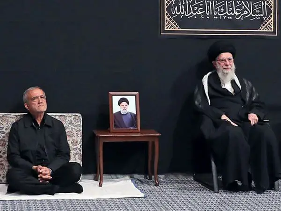 Iran's Supreme Leader Ali Khamenei and President Masoud Pezeshkian