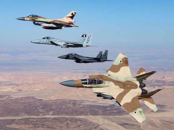 Different models of Israeli warplanes in flying formation. FILE PHOTO