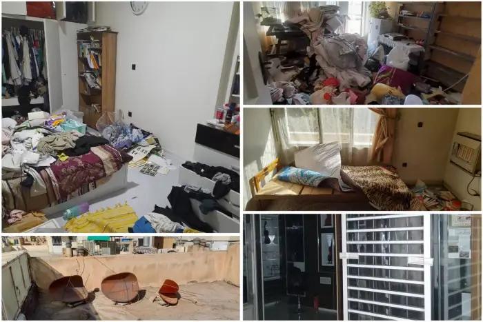 A combination image shows the homes of Amin Tabianifard, Baharieh Asgarinasab and Nima Tabianifard in Isfahan, Iran, after security forces raided the properties on August 24, 2026.