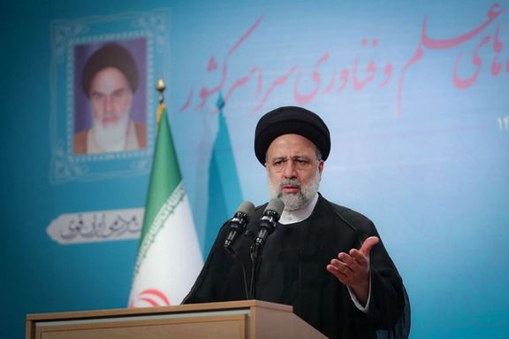 President Raisi speaking about his government's achievements on Sept. 1, 2022