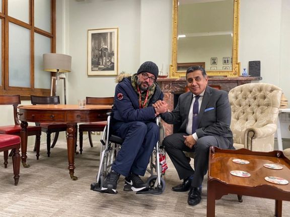 Vahid Beheshti (left) and Tariq Ahmad, Minister of State for the Middle East, North Africa, and South Asia