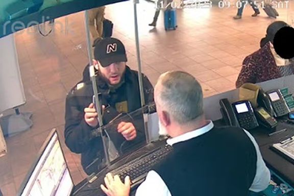 Dovtaev spying on Iran International's headquarters in London in 2023 seen of CCTV