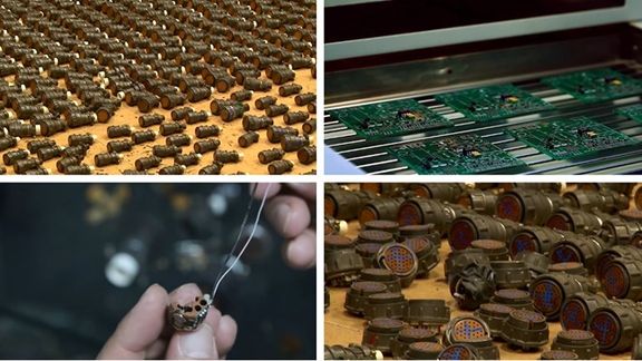 Defective missile and drone parts that Iran says were part of an Israeli plot to sabotage its defense industry