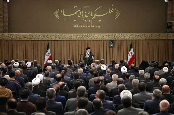 Supreme Leader Ali Khamenei speaking at a meeting with Iranian parliament members on 21 July 2024