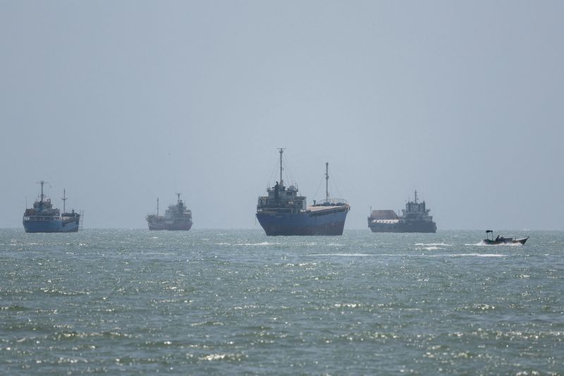 Vessels in the Strait of Hormuz are visible near the beach of Bandar Abbas, Iran, August 26, 2026. Majid Asgaripour/WANA (West Asia News Agency) via REUTERS 