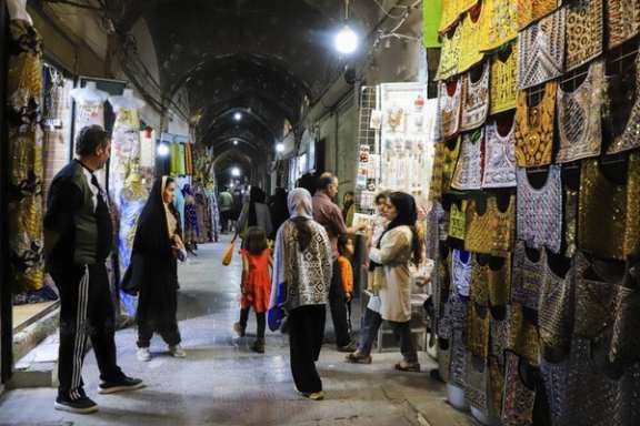 People shop at a bazaar in Kerman, southern Iran, on May 25, 2026.