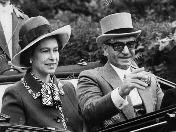 Iran's Mohammad Reza Shah Pahlavi with Queen Elizabeth in 1970s