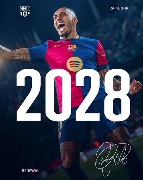 با اعلام رسمی باشگاه؛ قرارداد رافینیا با بارسلونا تا ۲۰۲۸ تمدید شد