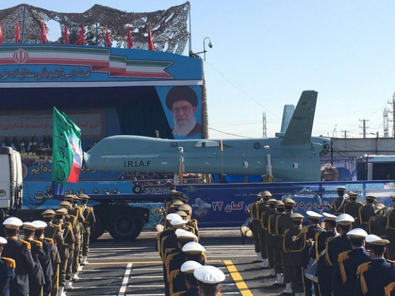 Iran's wide-body Kaman-22 drone being displayed on Army Day. April 18, 2022