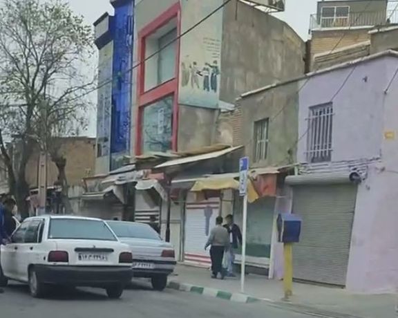Closed shops in the city of Saqqez on April 10, 2023