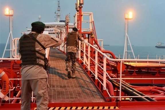 IRGC forces seizing a Vietnamese-flagged tanker in October