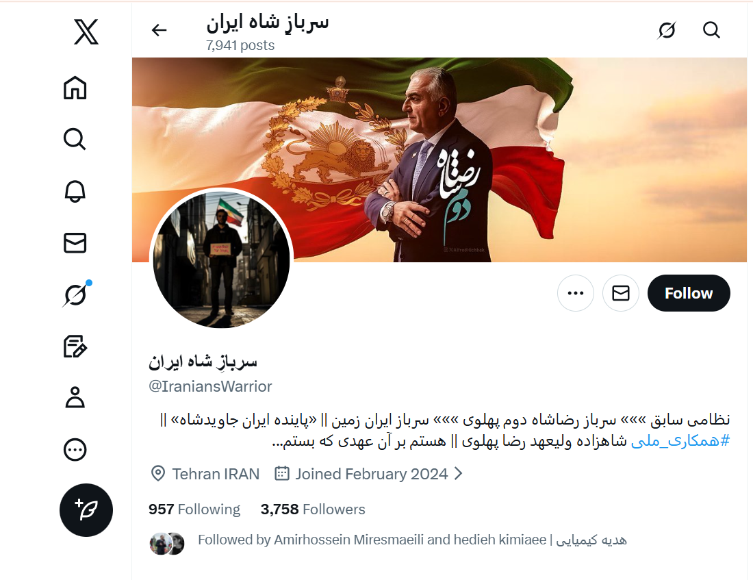A screengrab of Vahid Mohammadlou’s X page