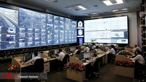 A control room of Tehran’s traffic cameras