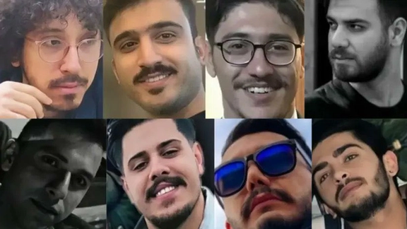 Photos of some indicted in the killing of a Basij militia member in Ekbatan, west of Tehran
