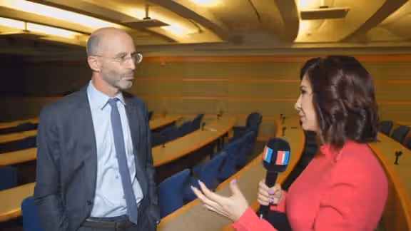 US Iran envoy Robert Malley speaking to Iran International correspondent Samira Gharaei in October 2022