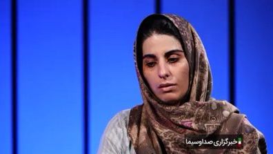 Rashno seen on Iran's state television during her "confession" while in prison. July 31, 2022