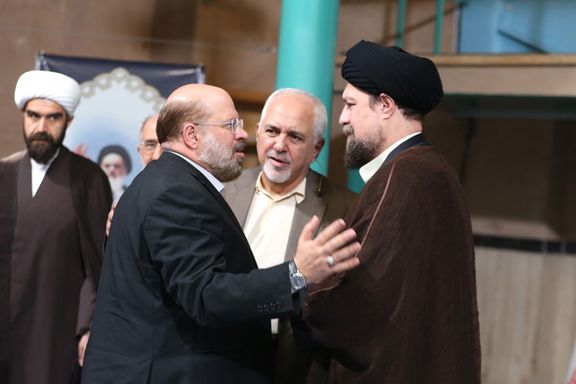 خالد قدومی، نماینده حماس در ایران، در جماران با حضور حسن خمینی و جواد ظریف، سخنرانی کرد