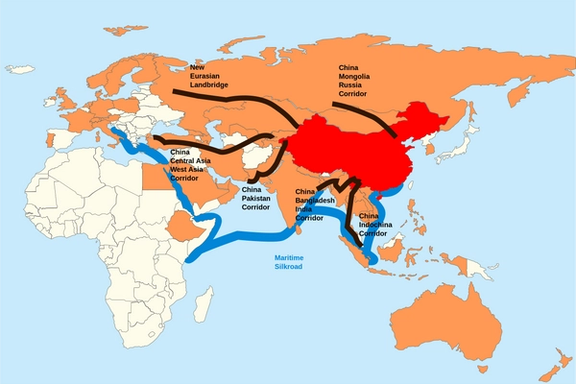 A map of China's Belt and Road Initiative