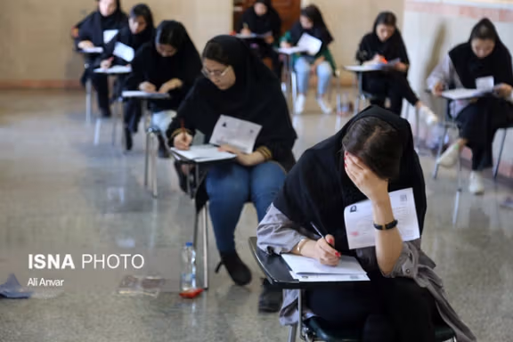 Students participating in the university entrance exam in Ardabil, Iran, July 6, 2023
