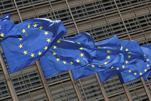 European Union flags flutter outside the EU Commission headquarters in Brussels, Belgium May 5, 2021.
