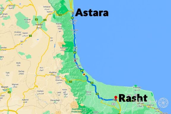 The Astara-Rasht railway on the Caspian Sea
