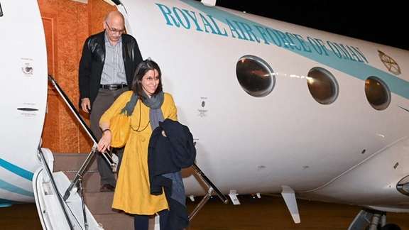 Zaghari-Ratcliff disembarking the plane that flew her to freedom after six years