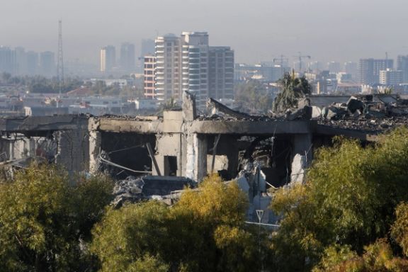 A view of a damaged building following missile attacks, in Erbil, Iraq, January 16, 2024.