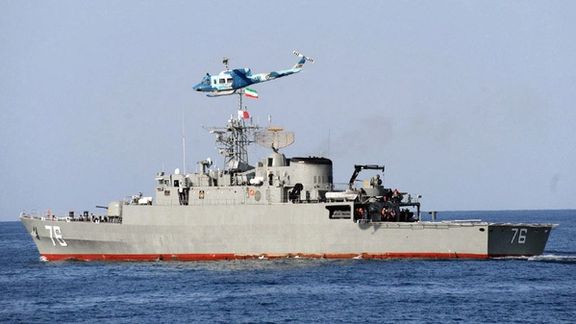 The Iranian Navy’s Jamaran destroyer during a naval exercise in the Persian Gulf