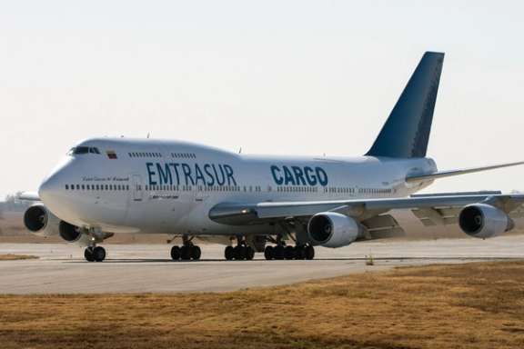 The impounded Mahan Airlines 747 plane operating for Venezuela