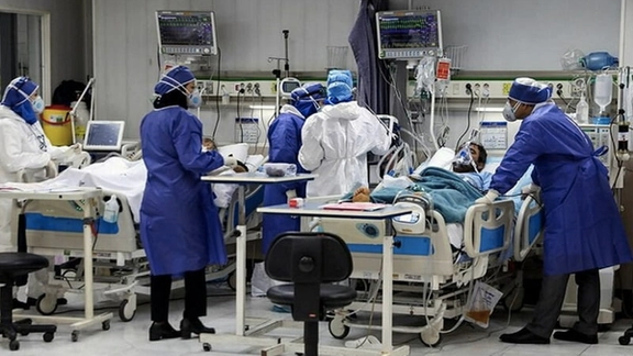Covid patients in a Tehran hospital