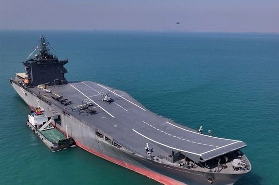 در بحبوحه بحرانهای جمهوری اسلامی، سپاه پاسداران از نخستین ناو پهپادبر خود رونمایی کرد