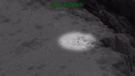 Declassified footage of the rescue of a downed US Air Force officer in Iran, released by the US Department of Defense.