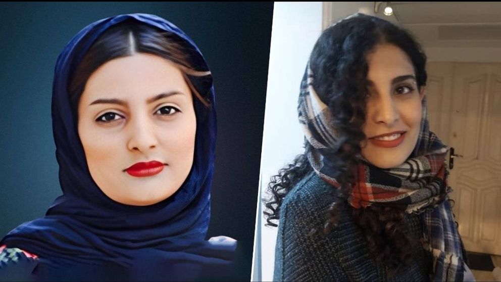 Iranian journalists Elanaz Mohammadi (left) and Negin Bagheri  