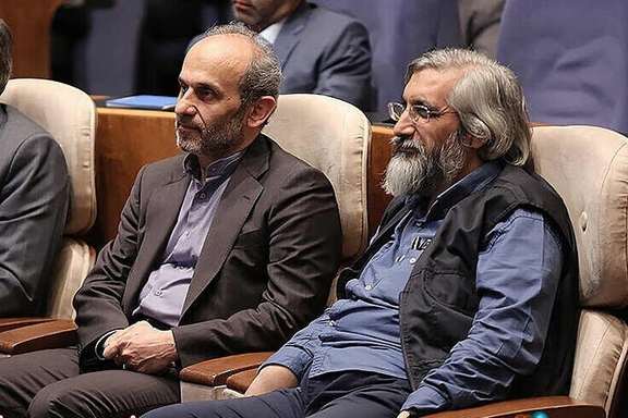 IRIB head Peyman Jebelli (left), and Vahid Jalili, brother of senior conservative politician Saeed Jalili