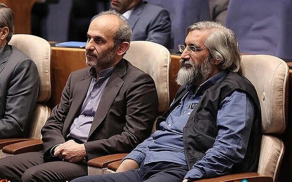 IRIB head Peyman Jebelli (left), and Vahid Jalili, brother of senior conservative politician Saeed Jalili