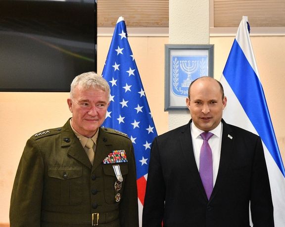 General Kenneth F. McKenzie and Prime Minister Naftali Bennett meeting on Thursday.