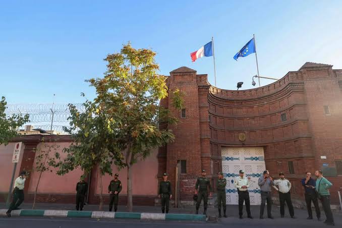 The French embassy in Tehran. 