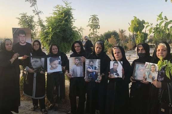 A group 'Mothers for Justice' with pictures of their children killed by security forces during protests