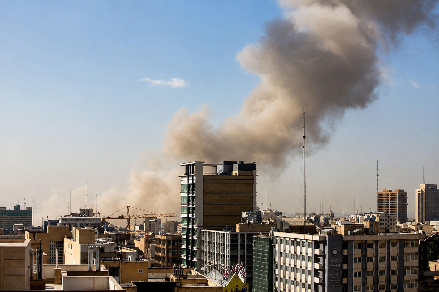 Smoke rises over Tehran following a strike during the 40-day war with the United States and Israel.