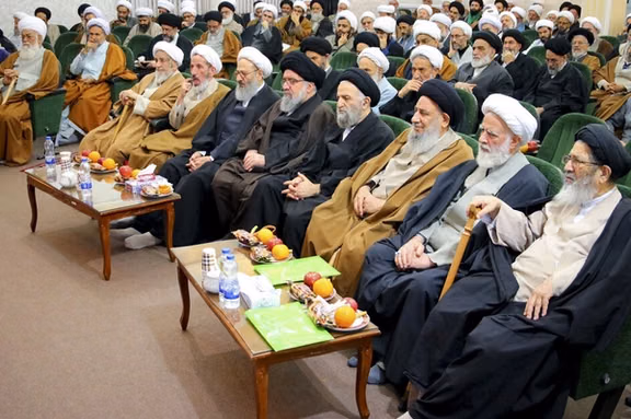 A group of senior Iranian clerics in Qom in a meeting in February 2019